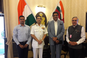 FICCI Events: L to R: Bhaskar Kanungo, Admiral RK Dhowan, Chief of Naval Staff, Mr Hraswardhan Neotia, President, FICCI and Dr A.Didar Singh, Secretary General, FICCI
